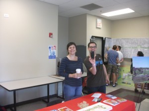 Jamie, left, at a June 21, 2014, open house for the Bloomingdale Trail project at the Tribune-McCormick YMCA in Chicago.