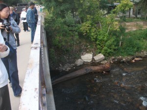 During the flood, water overtopped this bridge in the Confluence neighborhood.